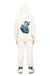 Everyday Kids “Coquette Ghost” Halloween Pullover Hoodie – Cute Floral Bow Ghost with Pumpkin Lantern – Cozy Fall Sweatshirt for Girls, Off-White