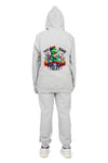 Everyday Kids “Trick RAWR Treat” Dinosaur Halloween Hoodie – Cute T-Rex Truck Graphic with Pumpkins & Candy – Fun Fall Zip-Up Sweatshirt for Boys, Heather Gray