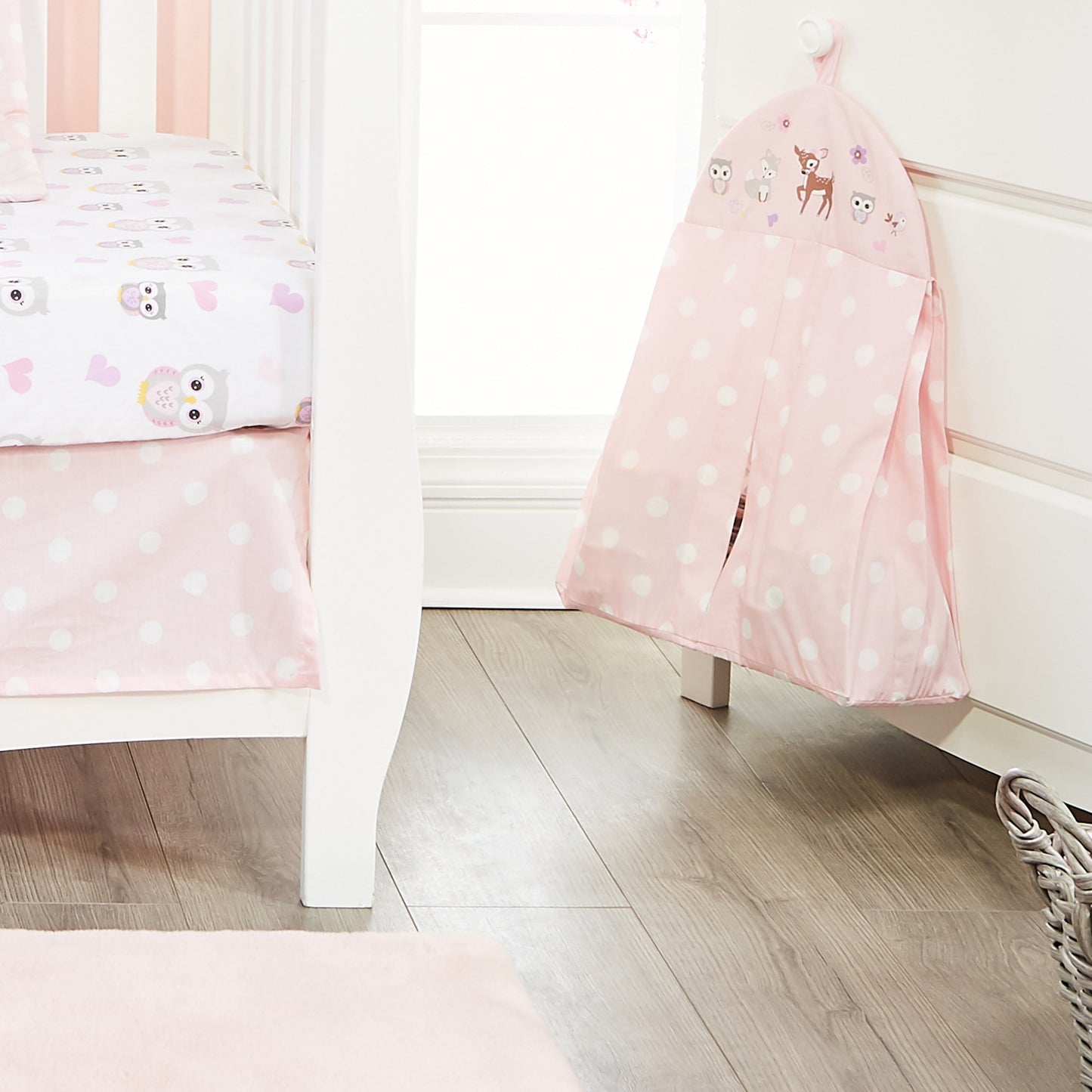 4 Piece Girls Crib Bedding Set - Woodland Owls