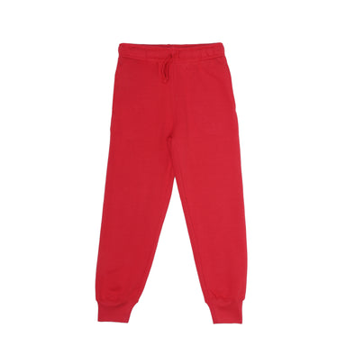 Boys Red Cotton Fleece Sweatpants Joggers with Pockets