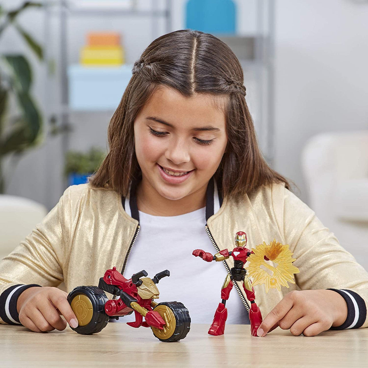 Marvel Bend and Flex, Flex Rider Iron Man Action Figure Toy