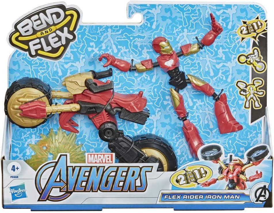 Marvel Bend and Flex, Flex Rider Iron Man Action Figure Toy
