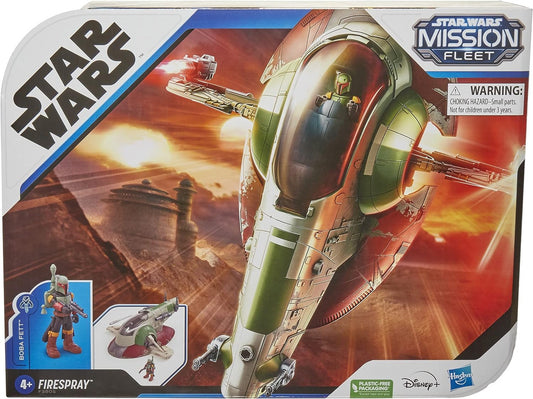 Star Wars Mission Fleet Starship Skirmish - Boba Fett Action Figure and Firespray Starship