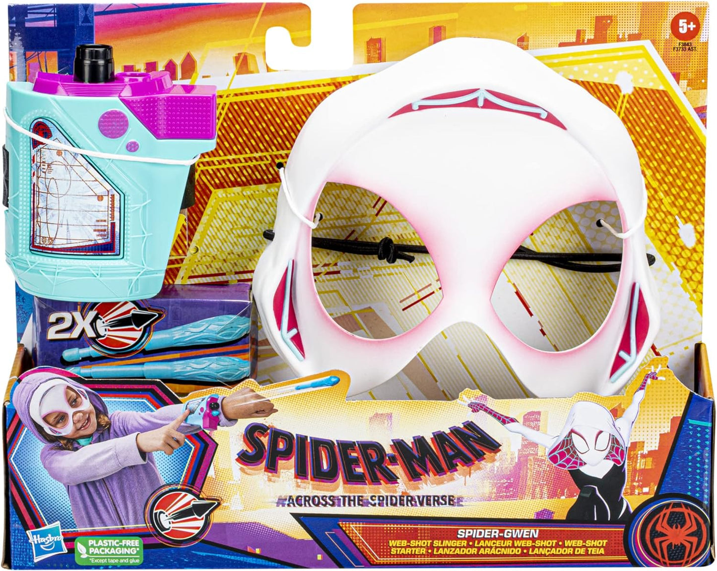 Spider-Man: Across The Spider-Verse Spider-Gwen Web-Shot Slinger Mask and Blaster Set