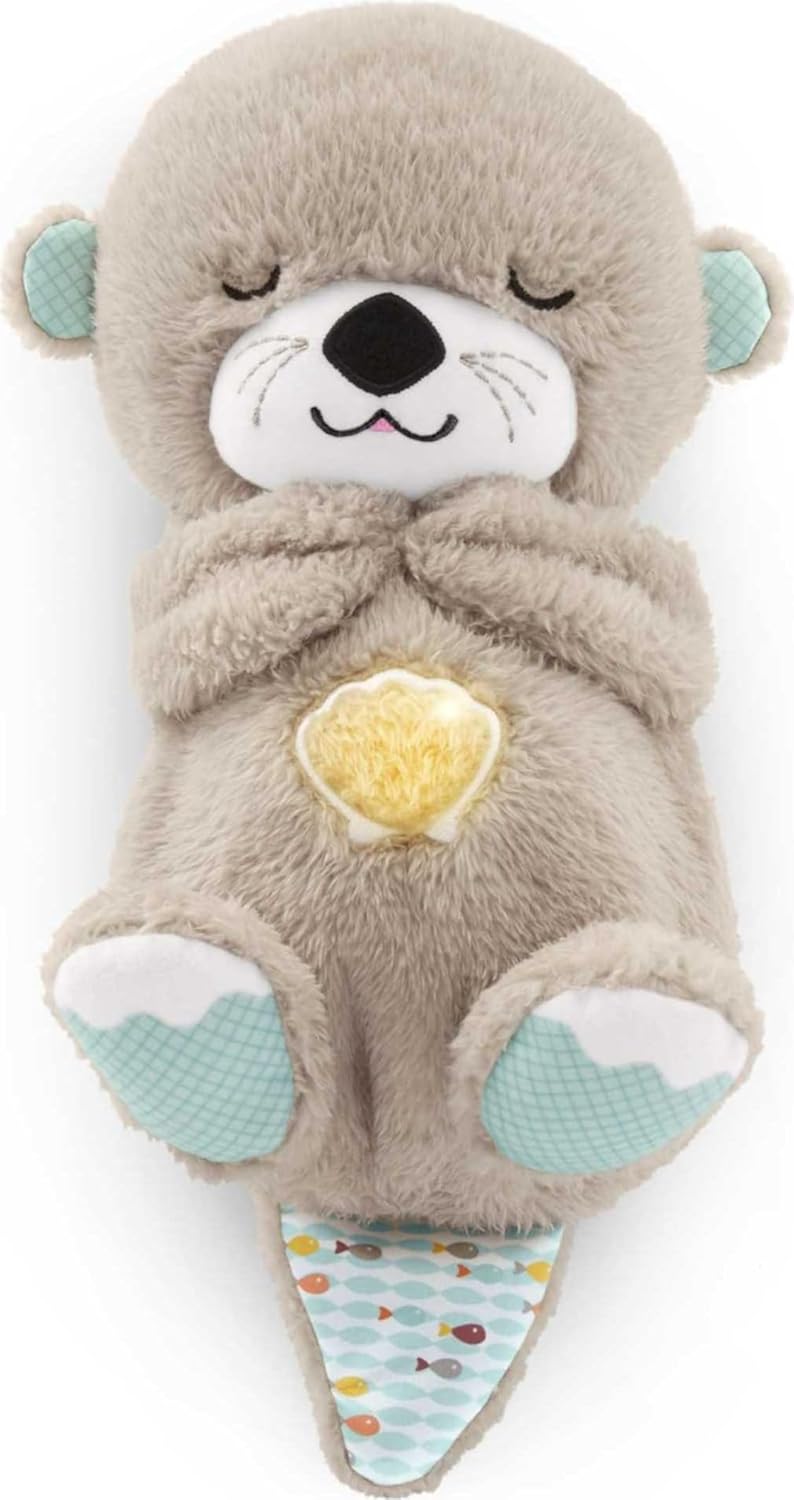 Fisher-Price Soothe ’n Snuggle Otter Baby Plush Sound Machine with Music, Lights, and Breathing Motion for Newborns 0+ Months