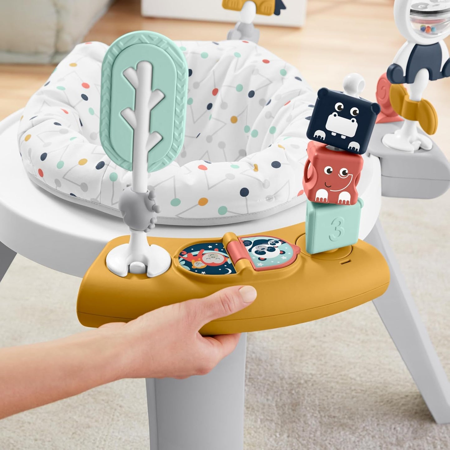 Fisher-Price 3-in-1 Spin & Sort Baby to Toddler Activity Center and Play Table with 10+ Interactive Activities, Happy Dots