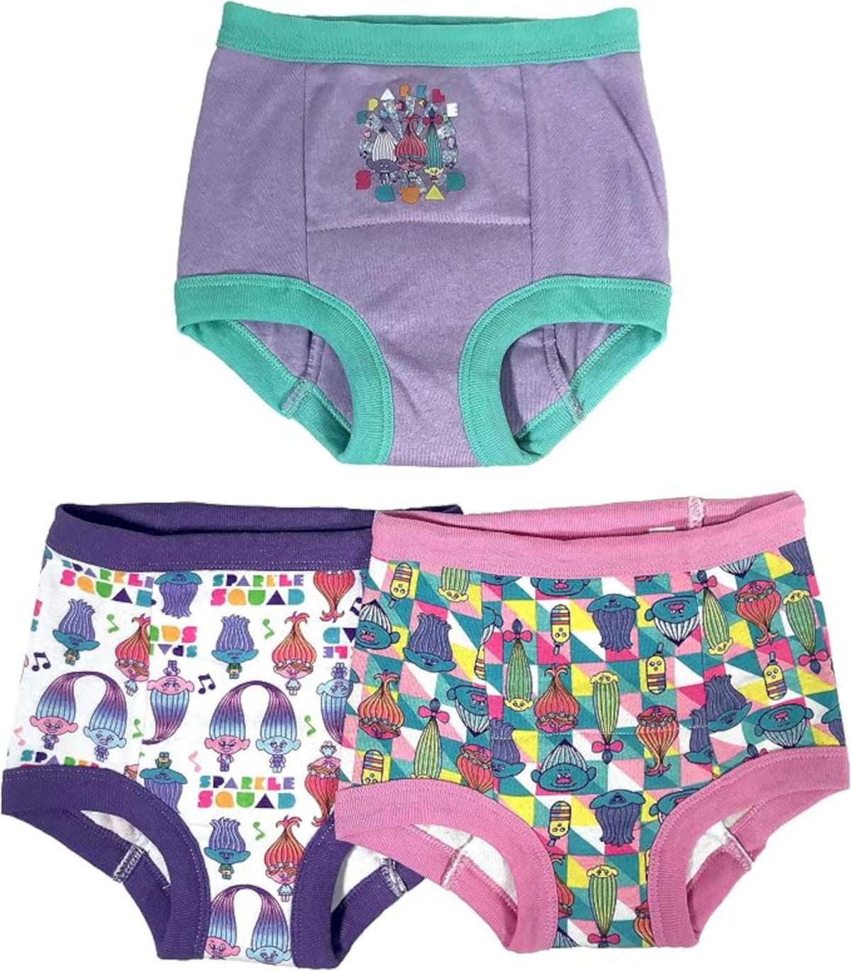 Trolls 3-Pack Padded Potty Training Pants with Poppy & Branch, Includes Success Chart & Stickers