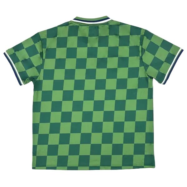 Mario Kart Luigi Checkered Sport Polo Shirt, Adult Short-Sleeve Athletic Jersey Polo with Embroidered Patches, Green