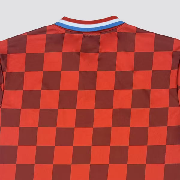 Mario Kart Mario Checkered Sport Polo Shirt, Adult Short-Sleeve Athletic Jersey Polo with Embroidered Patches, Red