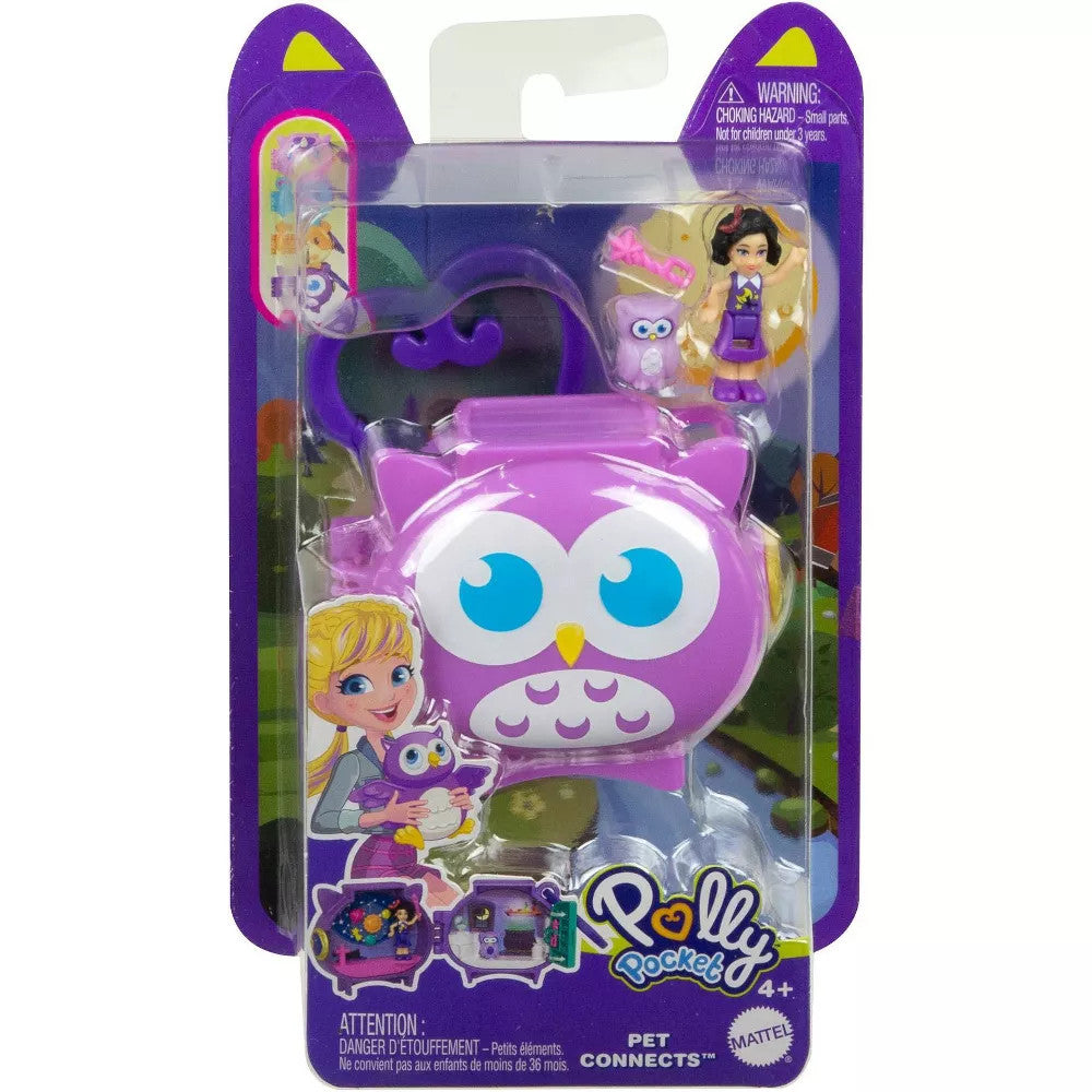 Polly Pocket Pet Connects Stackable Owl Compact Playset