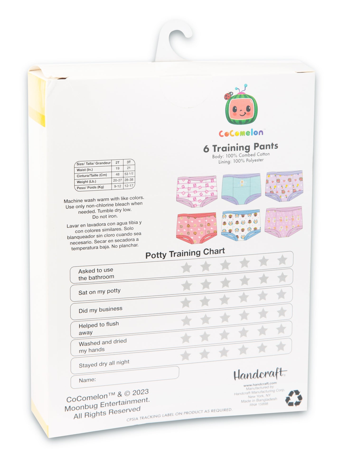 CoComelon Toddler Girls 6-Pack Training Pants – Cotton Potty Training Underwear with Bonus Sticker Chart