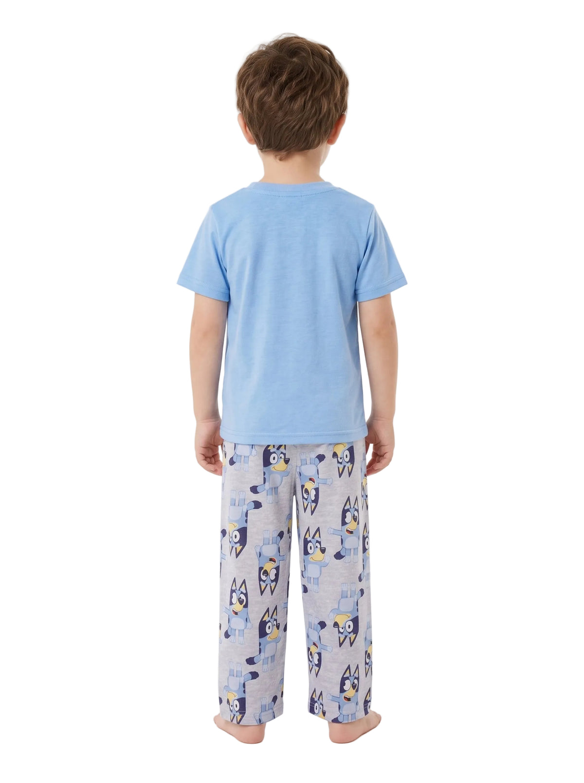 Bluey Toddler Boys 2-Piece Pajama Set, Short Sleeve Graphic Top and Printed Pull-On Pants, Blue and Gray, Sizes 2T 3T 4T