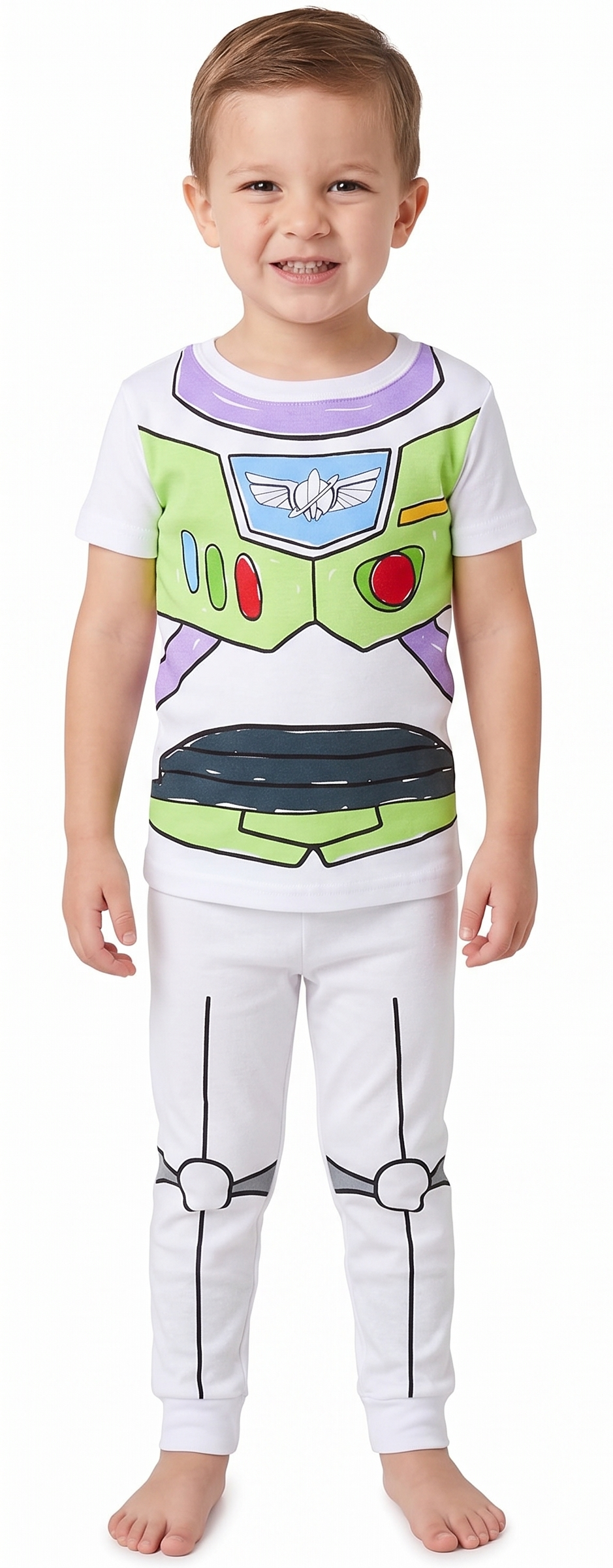 Disney Toy Story Boys 4-Piece Pajama Set – Buzz Lightyear and Woody Sleepwear Bundle with Short Sleeve Tops and Matching Pants