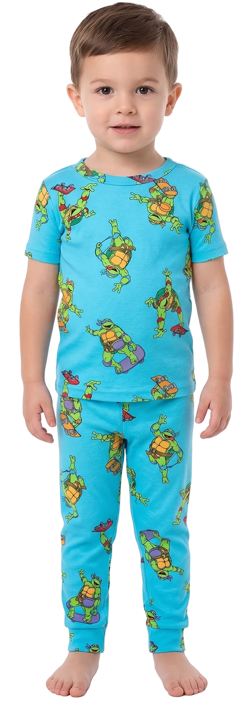Teenage Mutant Ninja Turtles Boys 4-Piece Pajama Set – Sleepwear Bundle with Short Sleeve Tops and Matching Pants