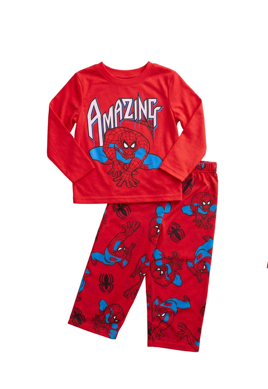 Marvel Amazing Spider-Man 2-Piece Toddler Boys Pajama Set – Long Sleeve Top and Pants Sleepwear