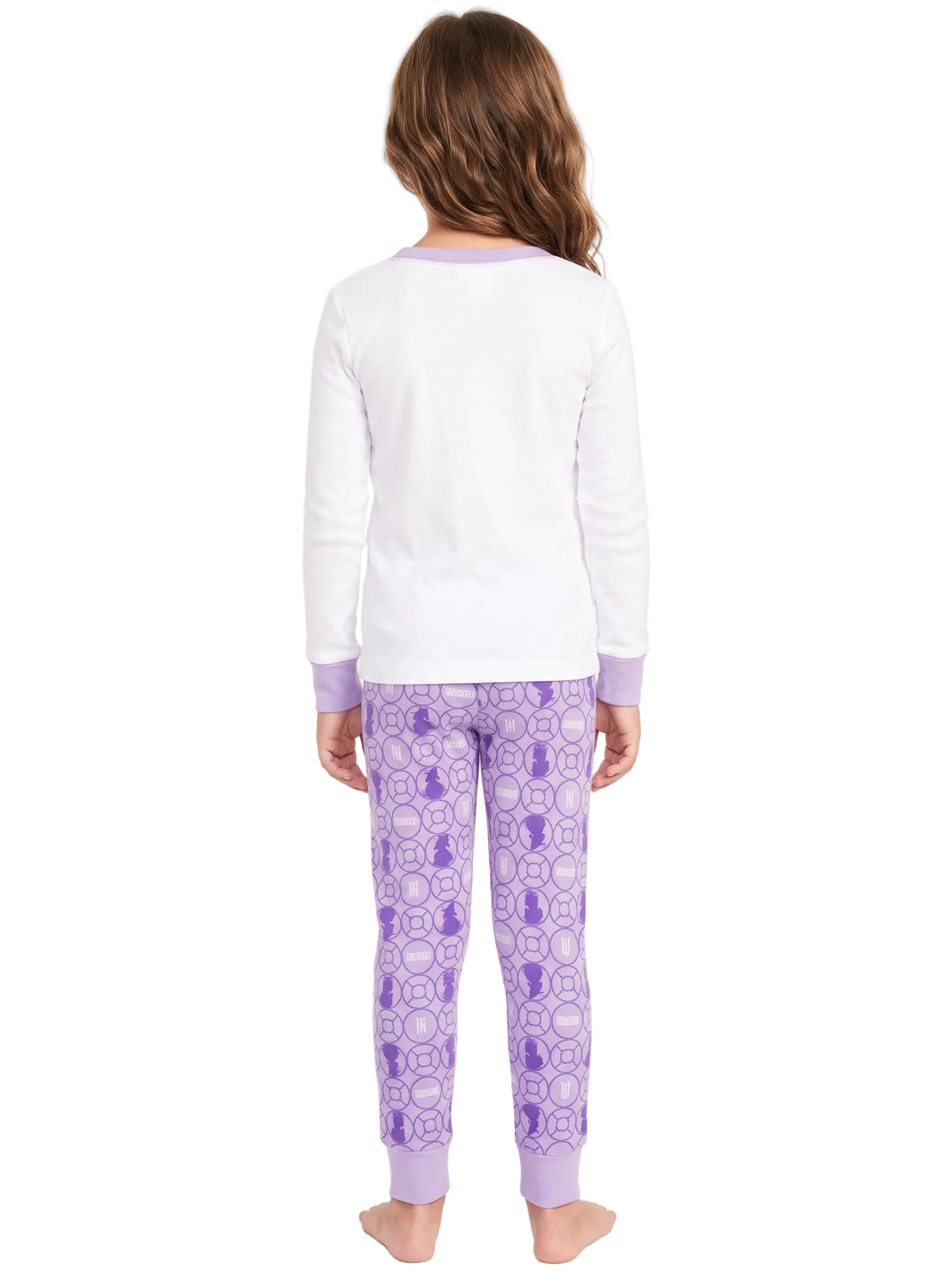Disney Wicked Two-Piece Pajama Set Long Sleeve Graphic Top and Lavender Printed Pants Sleepwear Set Size M