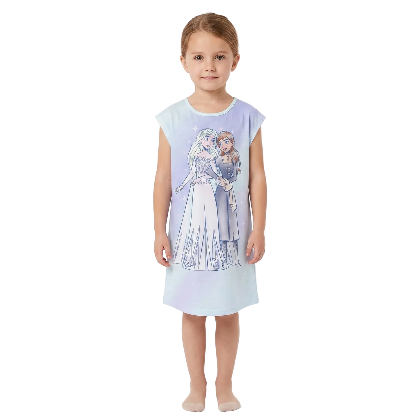 Disney Frozen Elsa and Anna Girls Nightgown – Sleeveless Character Sleep Dress Pajamas