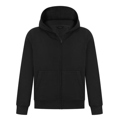 EVERYDAY KIDS Boys Black Zip-Up Hoodie  – Soft Fleece Jacket with Hood – All-Season Kids Sweatshirt for School, Play, or Layering