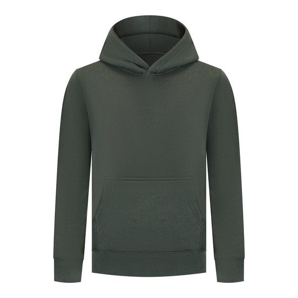 EVERYDAY KIDS All-Season Green Pullover Hoodie – Warm Fleece Sweatshirt with Hood – Ideal for School, Outdoor Play, or Travel – Boys Hoodie