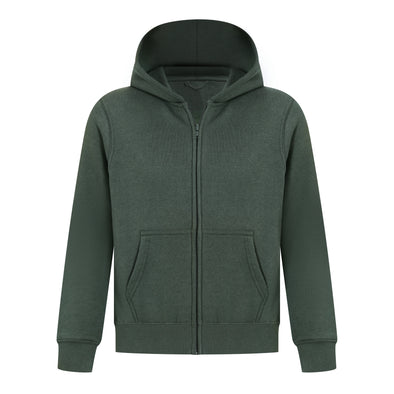 EVERYDAY KIDS Boys Green Zip-Up Hoodie – Soft Fleece Jacket with Hood – All-Season Kids Sweatshirt for School, Play, or Layering