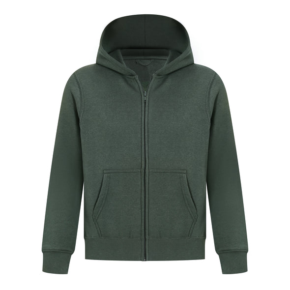 EVERYDAY KIDS Boys Green Zip-Up Hoodie – Soft Fleece Jacket with Hood – All-Season Kids Sweatshirt for School, Play, or Layering