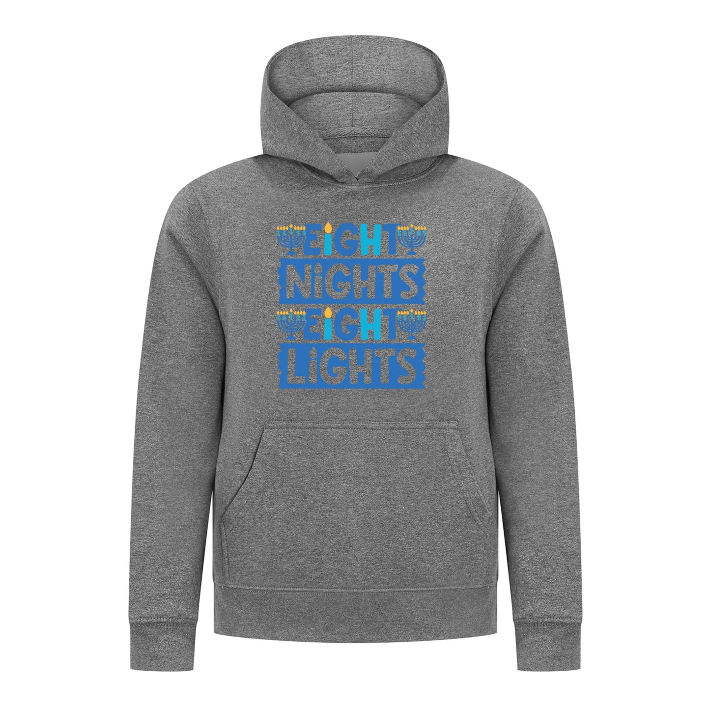 Everyday Kids Hanukkah Collection “Eight Nights Eight Lights” Pullover Hoodie – Holiday Sweatshirt
