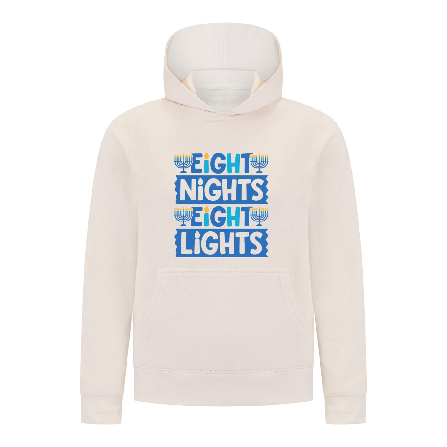 Everyday Kids Hanukkah Collection “Eight Nights Eight Lights” Pullover Hoodie – Holiday Sweatshirt