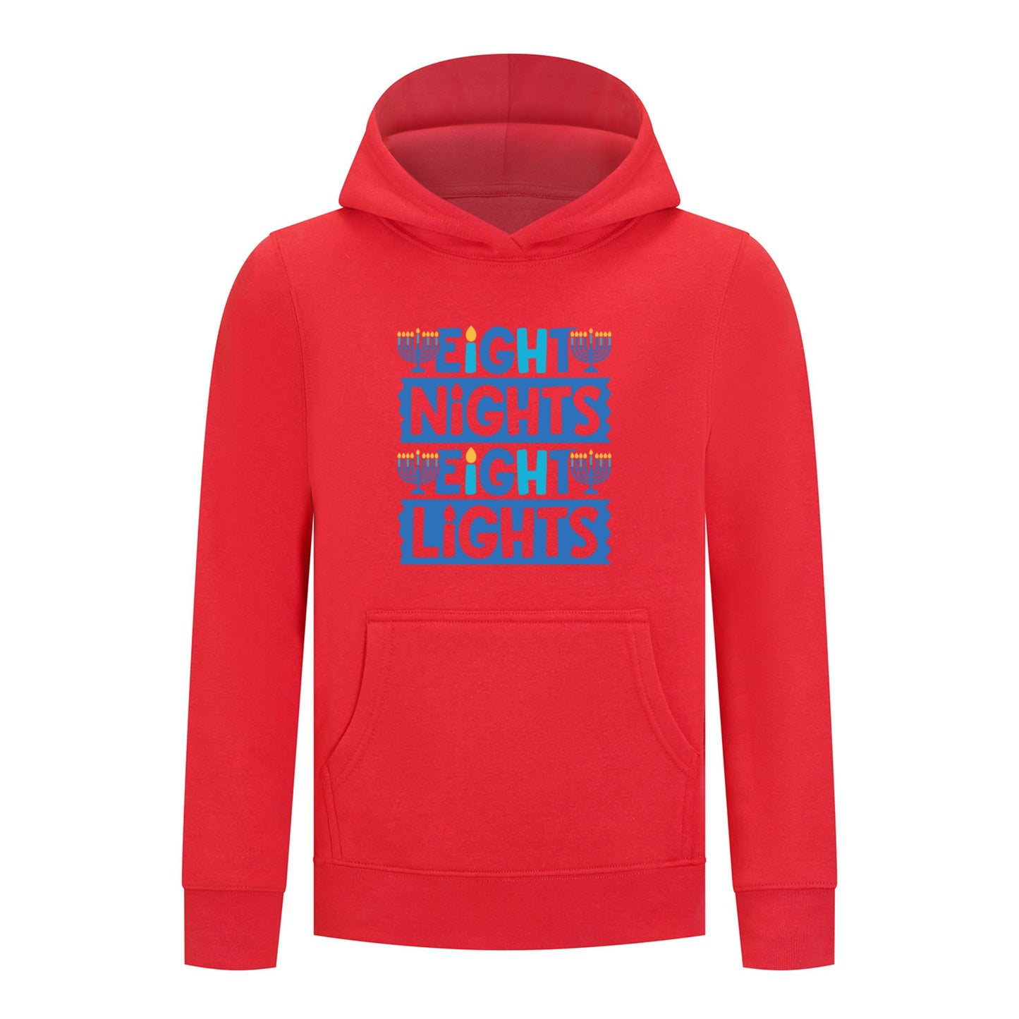Everyday Kids Hanukkah Collection “Eight Nights Eight Lights” Pullover Hoodie – Holiday Sweatshirt