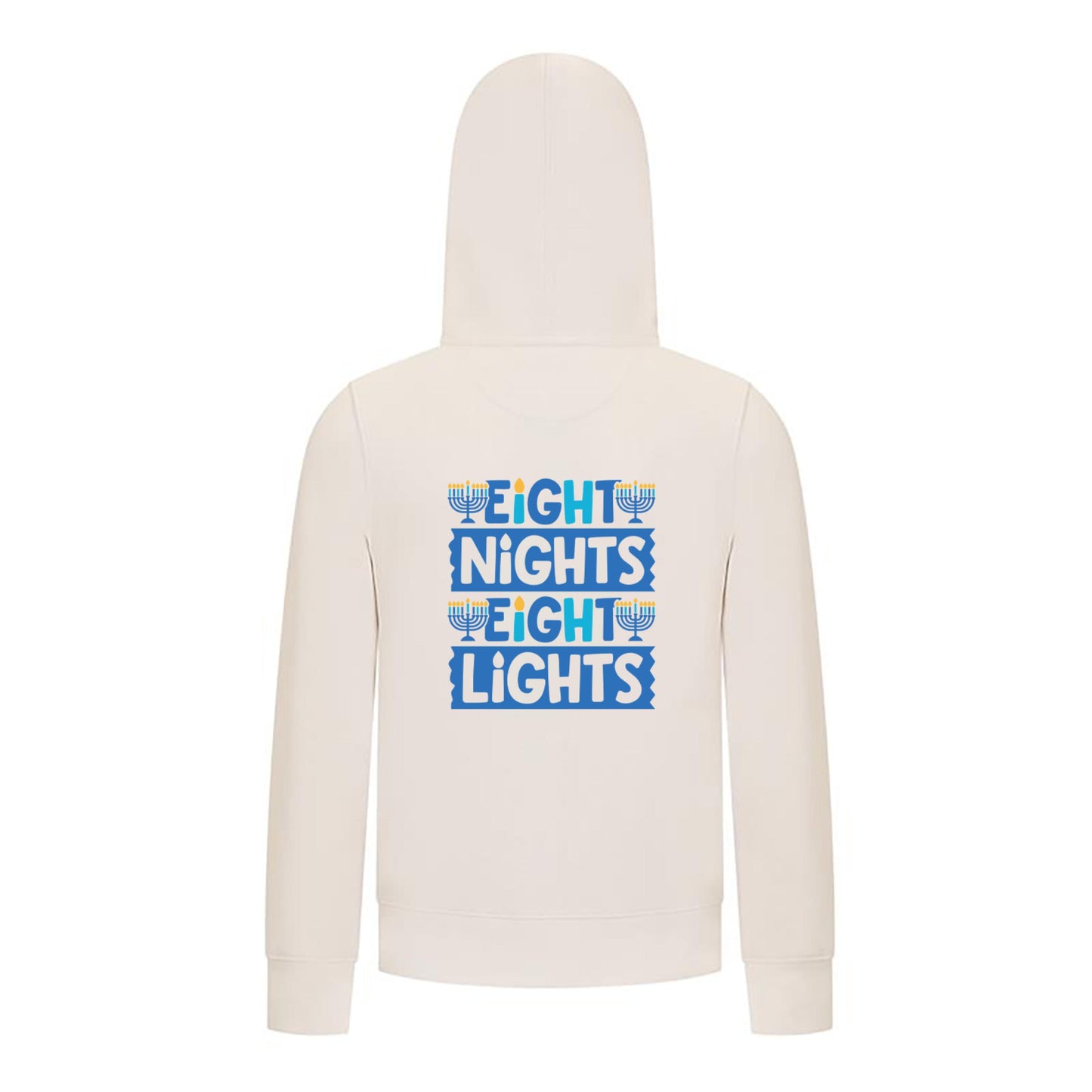 Everyday Kids Hanukkah Collection “Eight Nights Eight Lights” Zip Up Hoodie – Holiday Sweatshirt