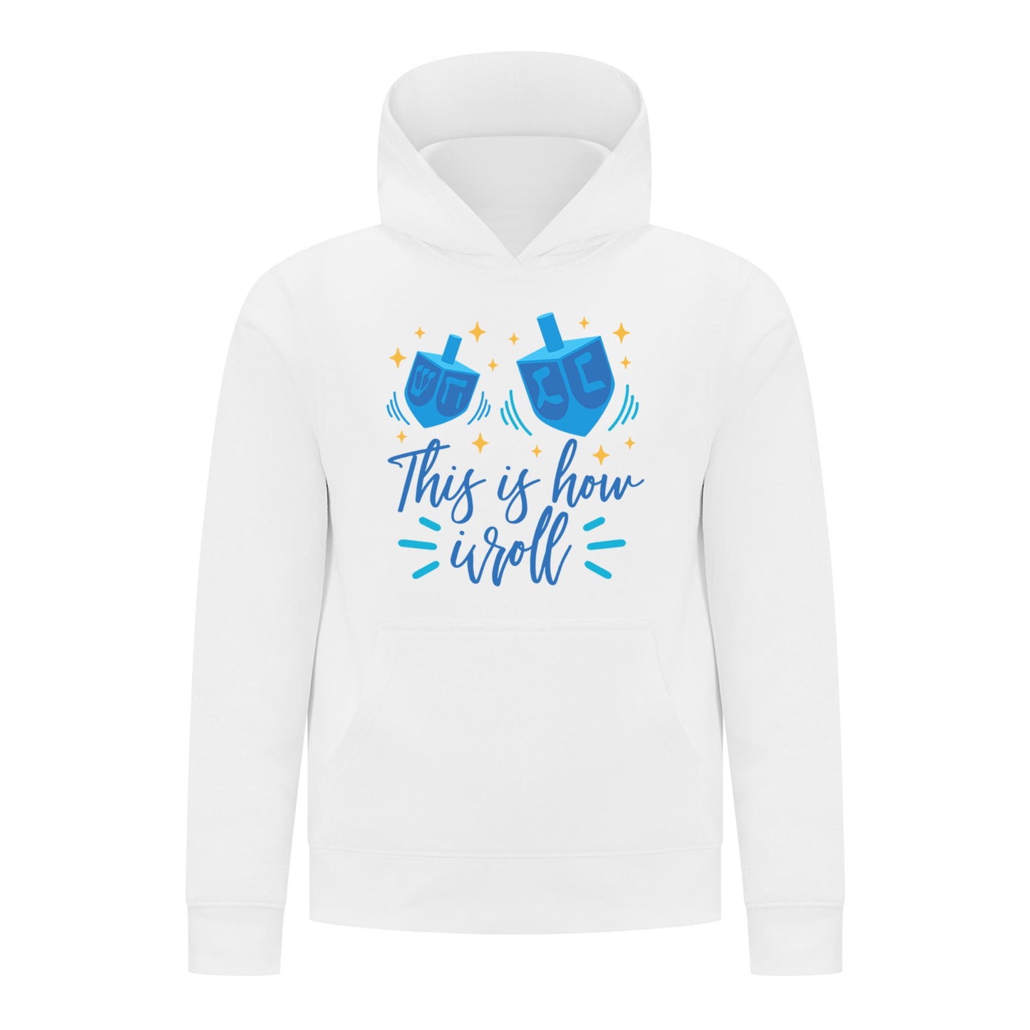 Everyday Kids Hanukkah Collection “This Is How I Roll” Pullover Hoodie – Fun Holiday Sweatshirt