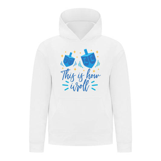 Everyday Kids Hanukkah Collection “This Is How I Roll” Pullover Hoodie – Fun Holiday Sweatshirt
