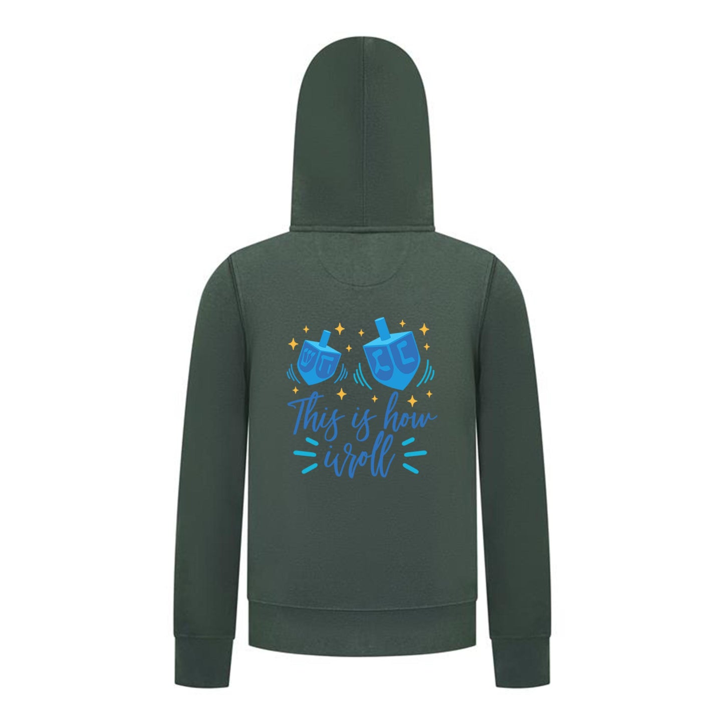 Everyday Kids Hanukkah Collection “This Is How I Roll” Zip Up Hoodie – Fun Holiday Sweatshirt