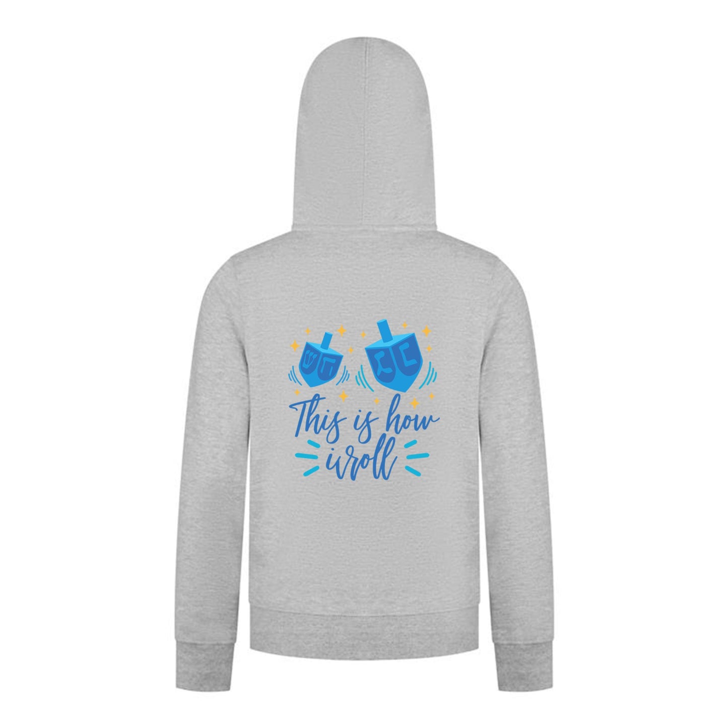 Everyday Kids Hanukkah Collection “This Is How I Roll” Zip Up Hoodie – Fun Holiday Sweatshirt