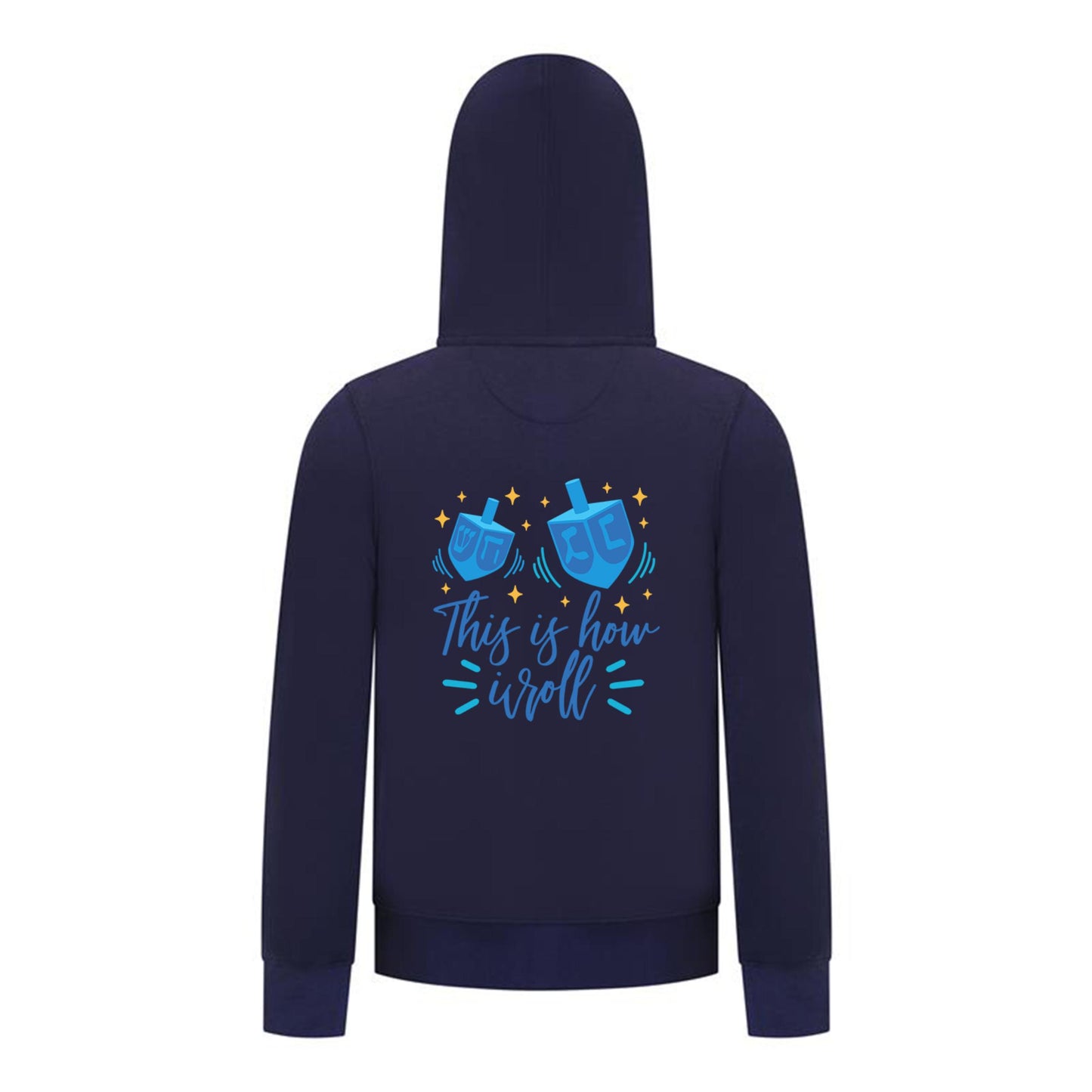 Everyday Kids Hanukkah Collection “This Is How I Roll” Zip Up Hoodie – Fun Holiday Sweatshirt