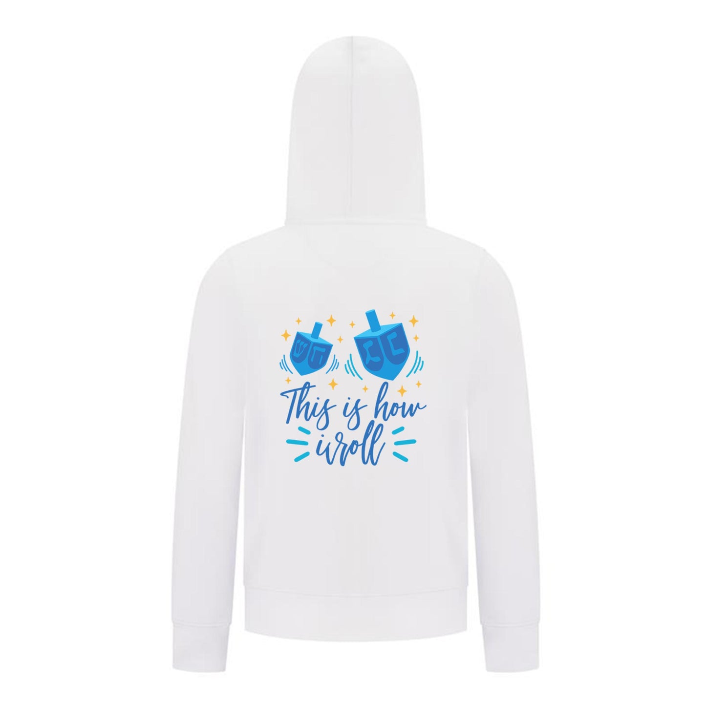Everyday Kids Hanukkah Collection “This Is How I Roll” Zip Up Hoodie – Fun Holiday Sweatshirt
