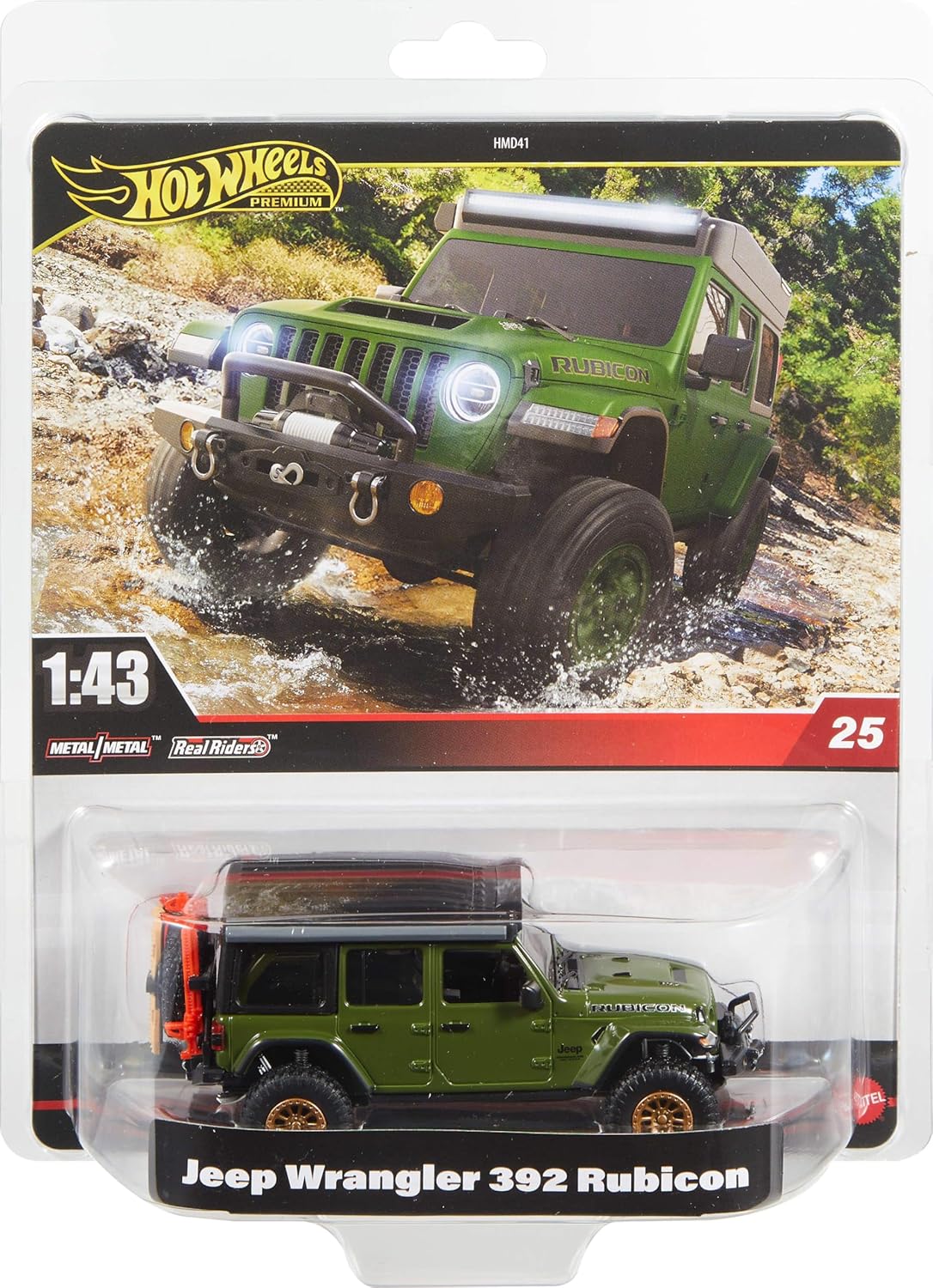 Hot Wheels Premium 1:43rd Scale Vehicle - Jeep Wrangler 392 Rubicon