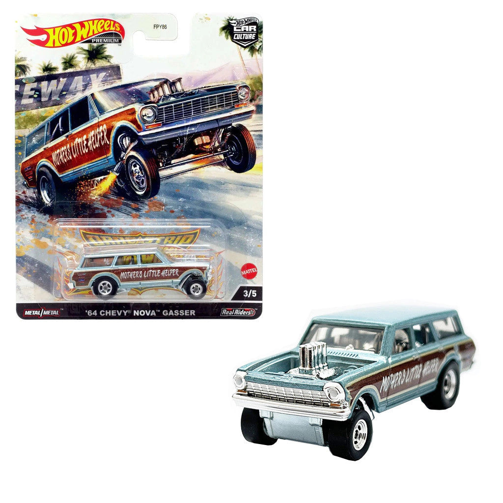 Hot Wheels '64 Chevy Nova Gasser, Car Culture 3/5