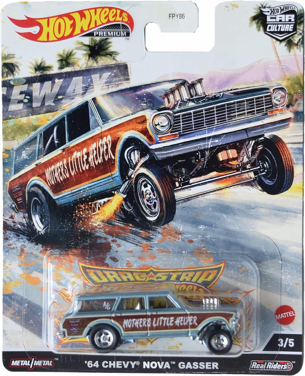 Hot Wheels '64 Chevy Nova Gasser, Car Culture 3/5