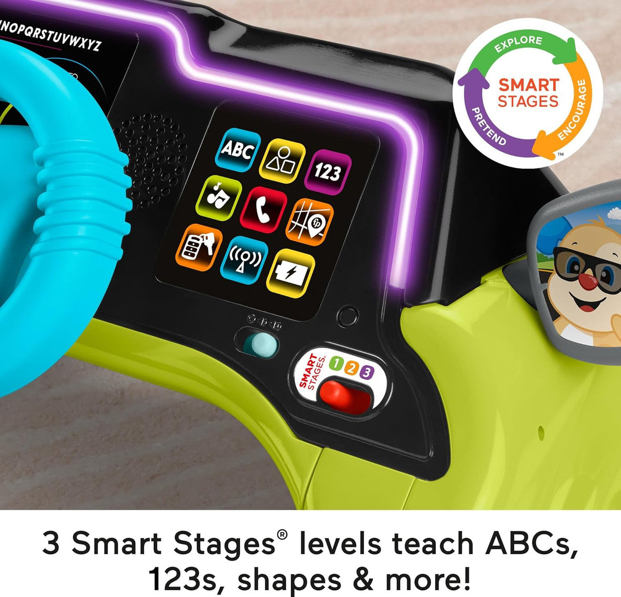 Fisher-Price Baby & Toddler Laugh & Learn Sit & Steer Driver Car