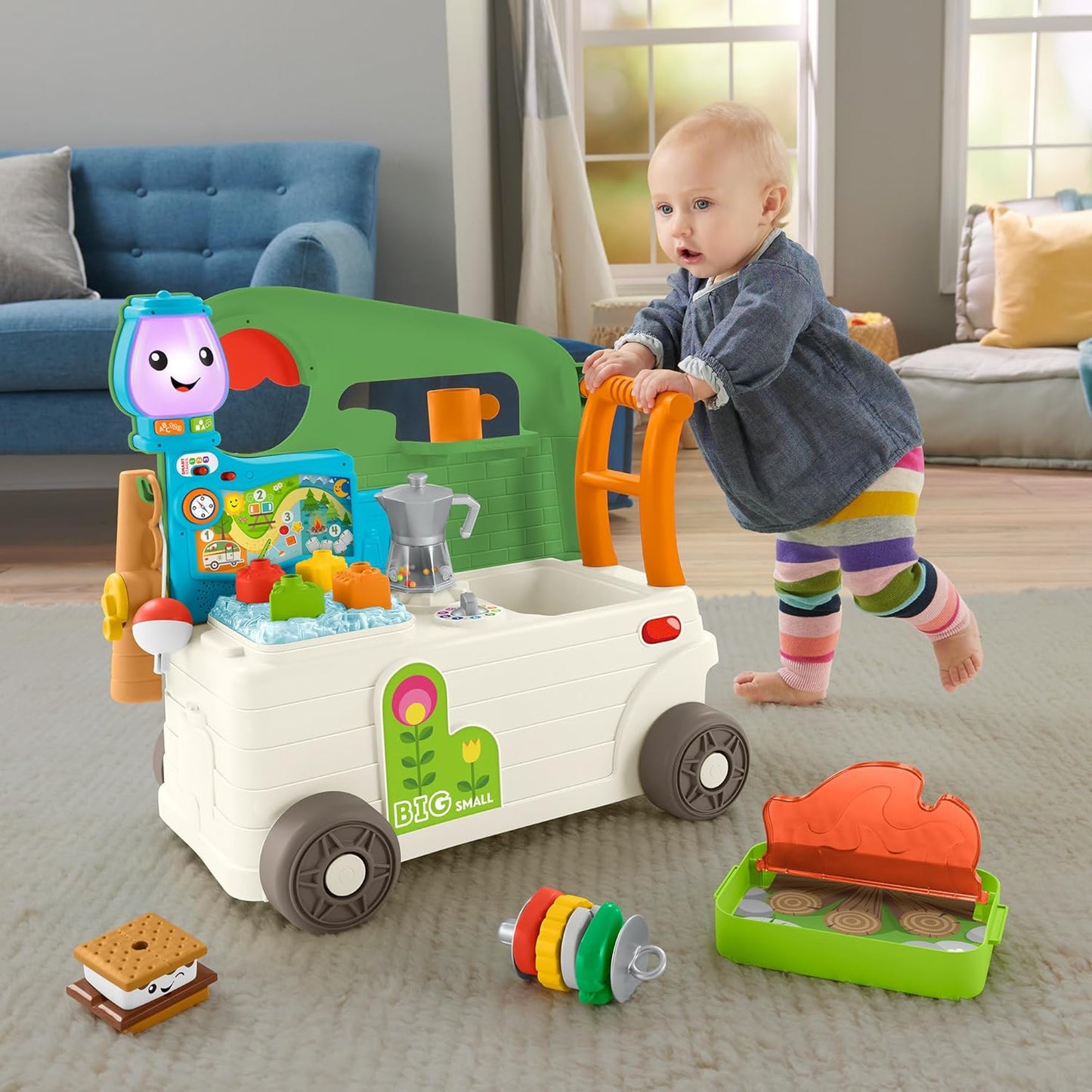 Fisher-Price Baby to Toddler Toy - On-the-Go Camper Walker & Activity Center