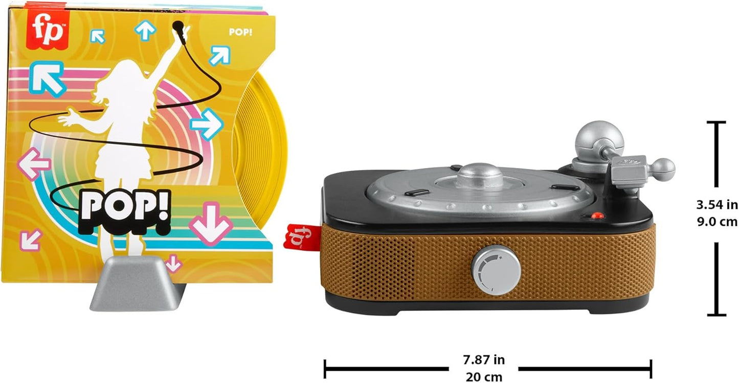 Fisher-Price Rockin’ Record Player Musical Toy for Preschool Pretend Play with Lights, Sounds, and Interactive Turntable for Kids Ages 3+ Years
