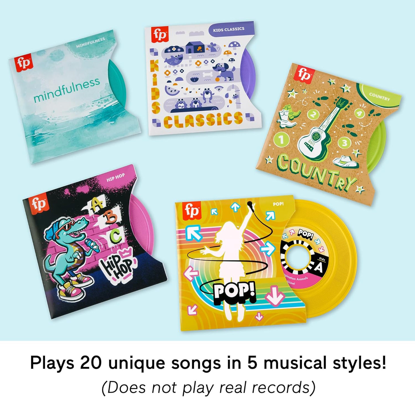 Fisher-Price Rockin’ Record Player Musical Toy for Preschool Pretend Play with Lights, Sounds, and Interactive Turntable for Kids Ages 3+ Years