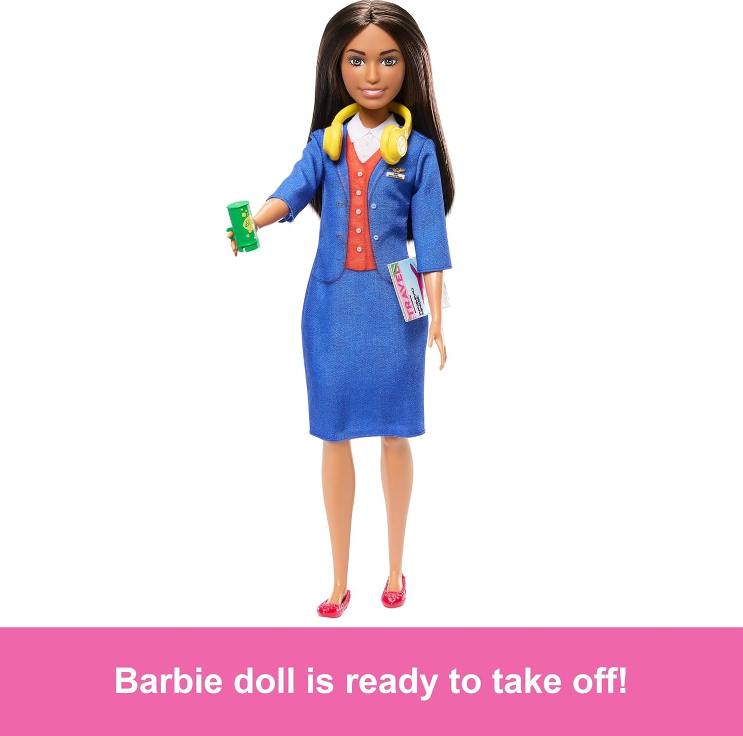 Barbie Hostess Flight Attendant Doll with Travel Accessories Playset