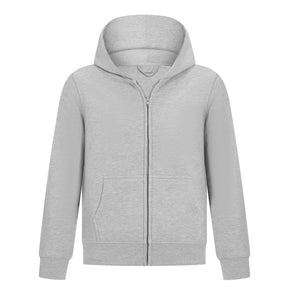 EVERYDAY KIDS Boys Heather Gray Zip-Up Hoodie – Soft Fleece Jacket with Hood – All-Season Kids Sweatshirt for School, Play, or Layering
