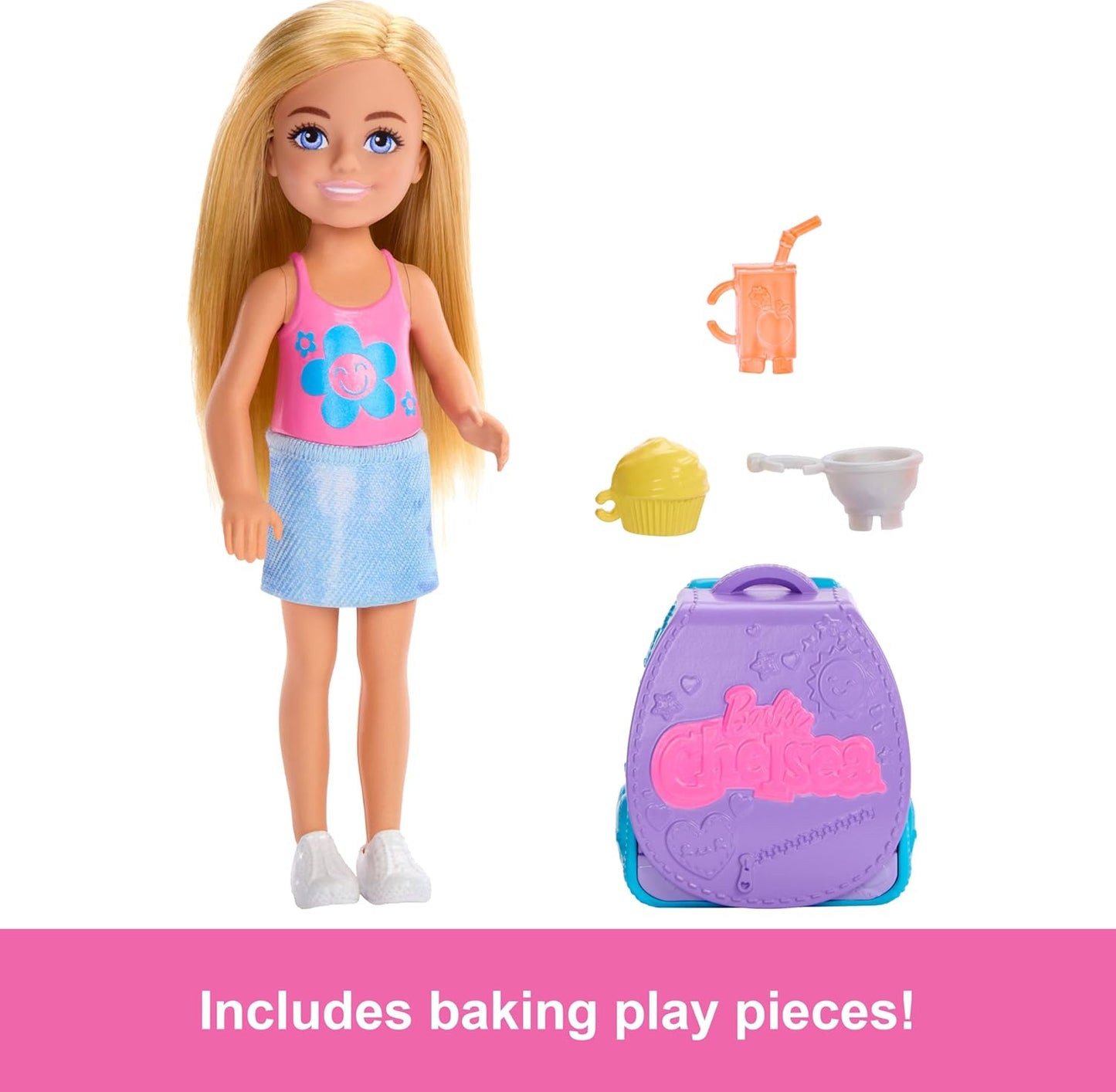 Barbie Family & Friends Cupcake Baking Backpack Blonde Chelsea Doll
