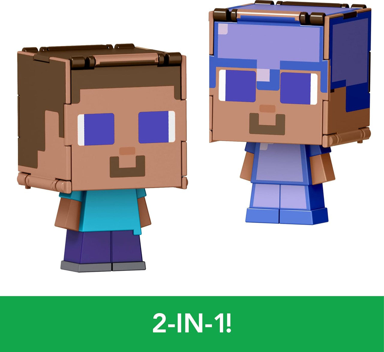 Minecraft Flippin’ Figs Figures with 2-in-1 Fidget Play (Characters May Vary)