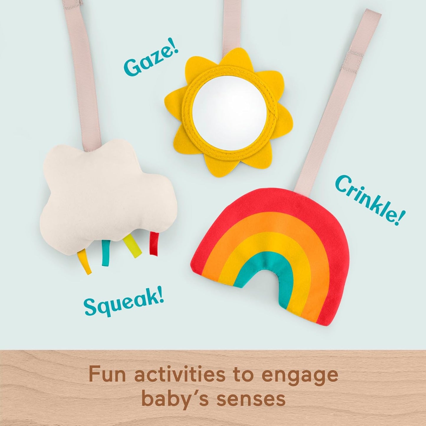 Fisher-Price Wooden Baby Playmat Activity Gym with Three Sensory Developmental Activities for Newborns 0+ Months
