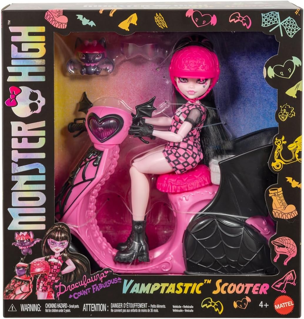 Monster High Draculaura Doll with Pink Scooter
