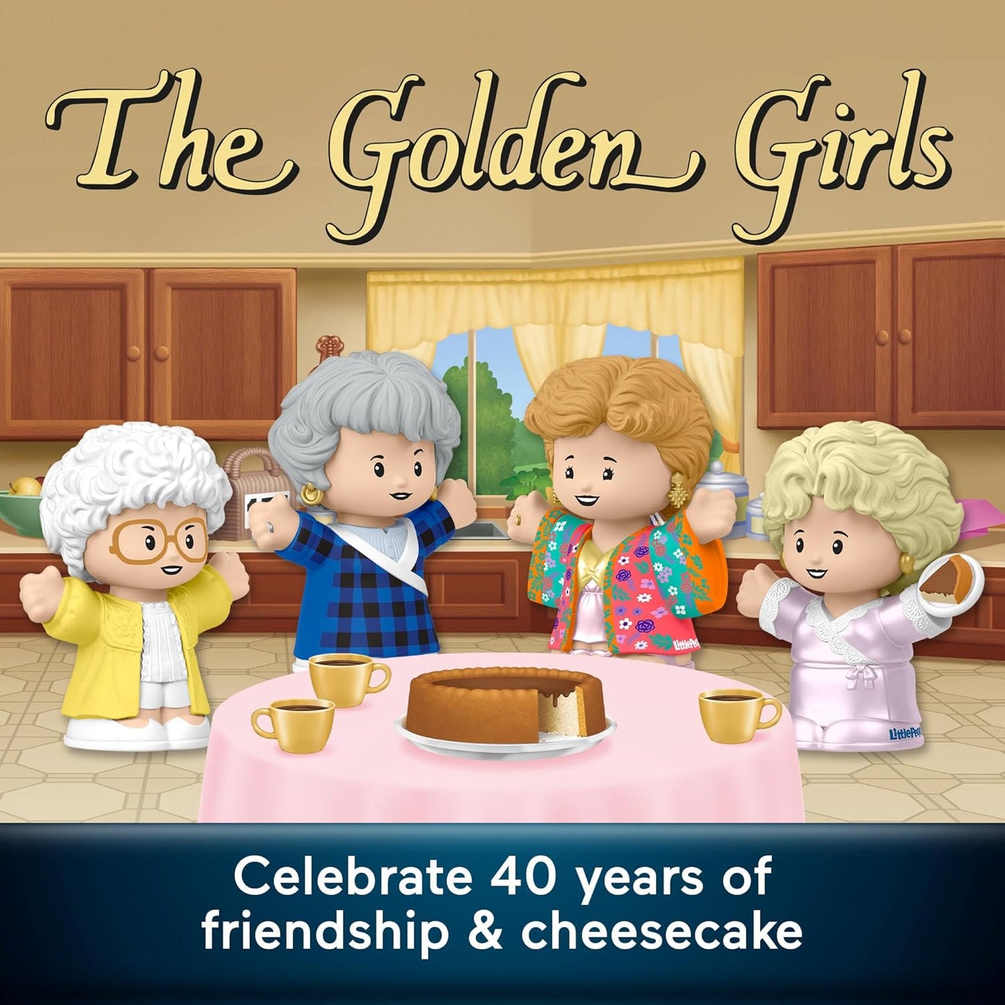 Little People Collector The Golden Girls Late Night Cheesecake 40th Anniversary Figure Set in Display Gift Box for Fans and Collectors