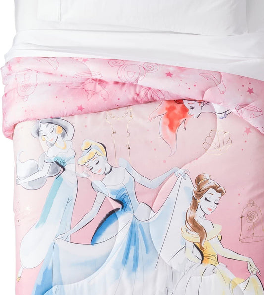Disney Princess Lead with your Heart Gold Foil Twin Comforter